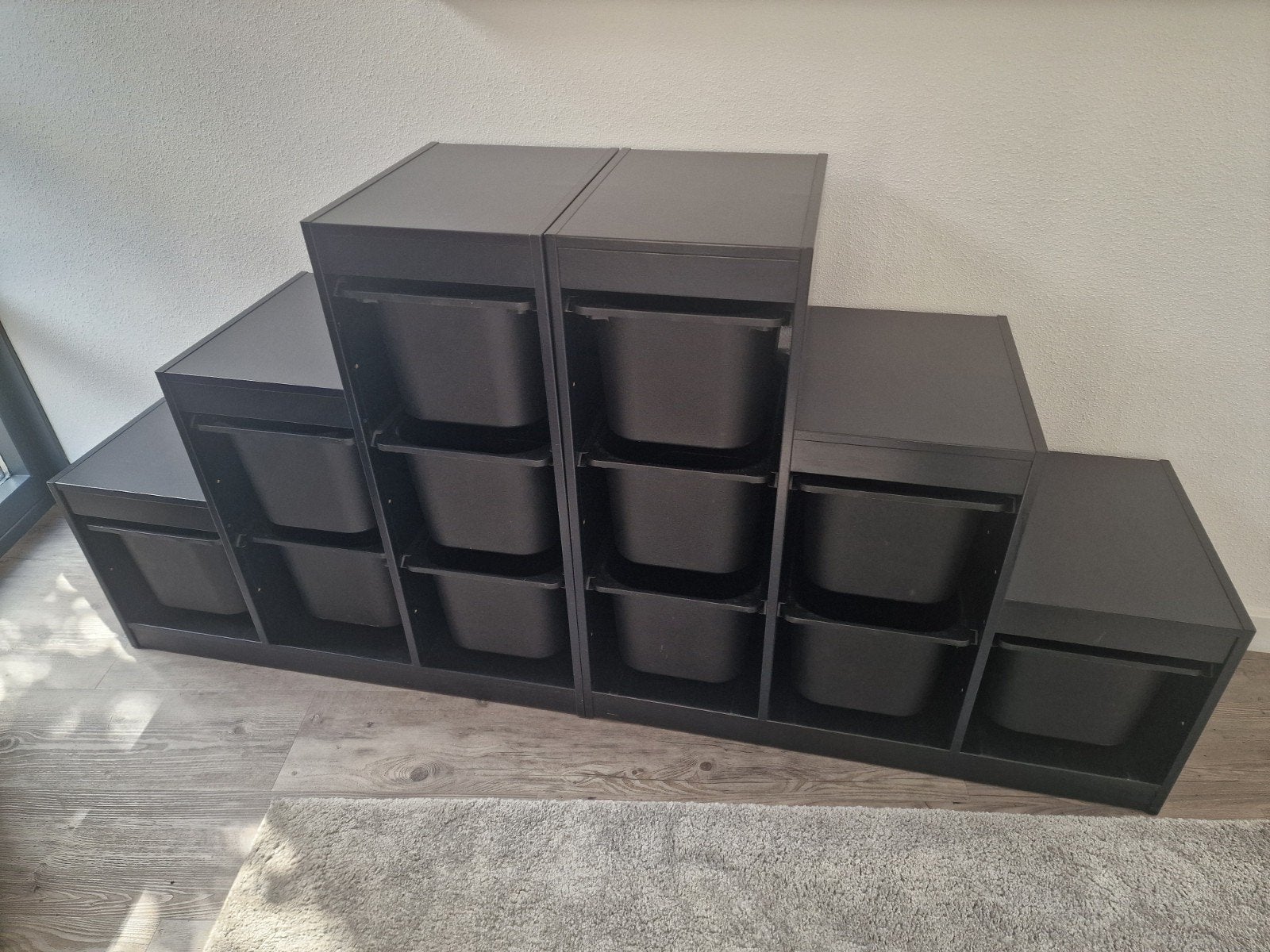 IKEA TROFAST Opbergcombinatie met zwarte bakken, Huis en Inrichting, Ophalen, Gebruikt