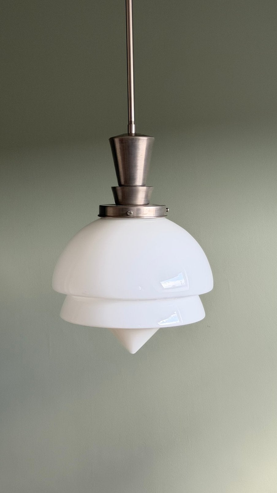 Vintage lamp pendellamp hanglamp Gispen Giso art deco, Gebruikt, Art deco, Gispen, jaren '30, Glas, E27 (groot)