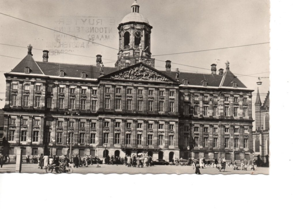 Amsterdam. Ansichtkaart Koninklijk Paleis Amsterdam (1957), Ophalen of Verzenden, 1940 tot 1960, Ongelopen, Noord-Holland