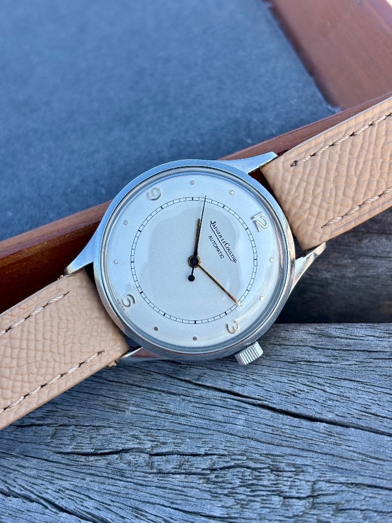 Jaeger Lecoultre Bumper Automatic, Leer, Staal, Polshorloge, Zo goed als nieuw