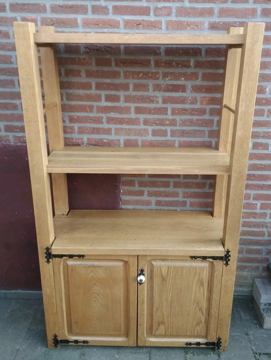 Massief blank eiken kaaskast, Ophalen, Gebruikt, 100 tot 150 cm, 150 tot 200 cm