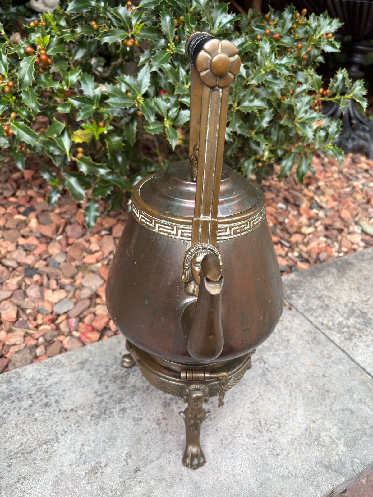 Antieke 1870 zeldzame bronzen empire styl thee kan komfoor, Antiek en Kunst, Ophalen of Verzenden