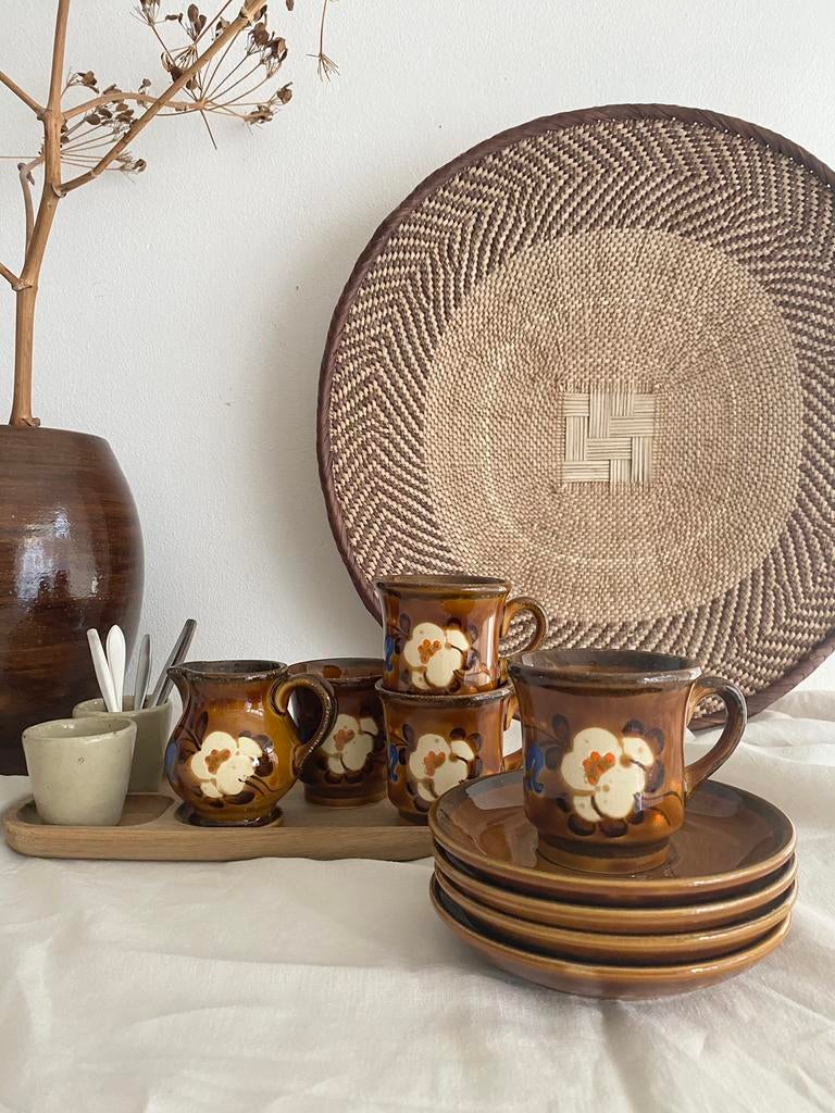 Vintage koffieservies Schramberger Majolika, Ophalen of Verzenden