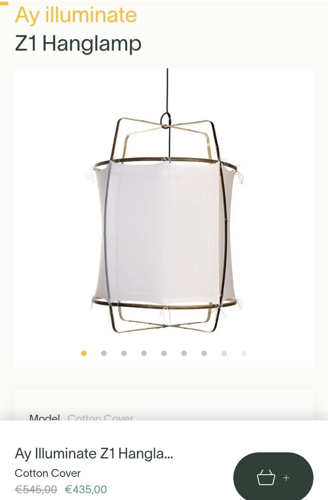 2 stuks Ay Illuminate Z1 Hanglamp voor prijs van 1 - Katoen, Huis en Inrichting, Ophalen, E27 (groot), Zo goed als nieuw, Natuurlijk materiaal
