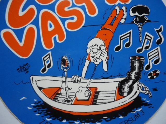 sticker oud Ncrv LOS VAST radio deejay strip dj vinyl plaat, Verzamelen, Verzenden, Zo goed als nieuw, Bedrijf of Vereniging