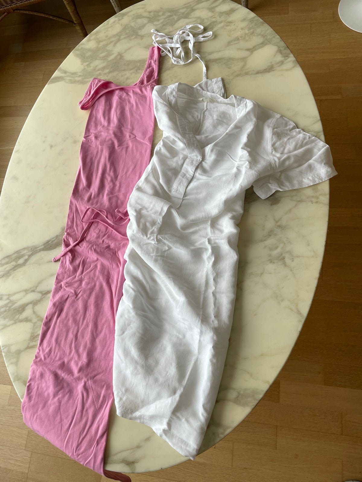 Zwangerschapsjurken: Roze en Witte Jurk (M), Maat 38/40 (M), Jurk, Ophalen of Verzenden, Roze