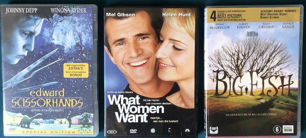 oa Edward Scissorhands, What Women want 2 euro p stuk, Vanaf 12 jaar, Verzenden, Gebruikt, Fantasy