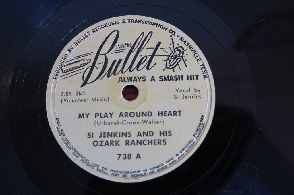 Si Jenkins My play around heart 78rpm 78 toeren hillbilly, Gebruikt, 10 inch, Ophalen of Verzenden, Overige typen