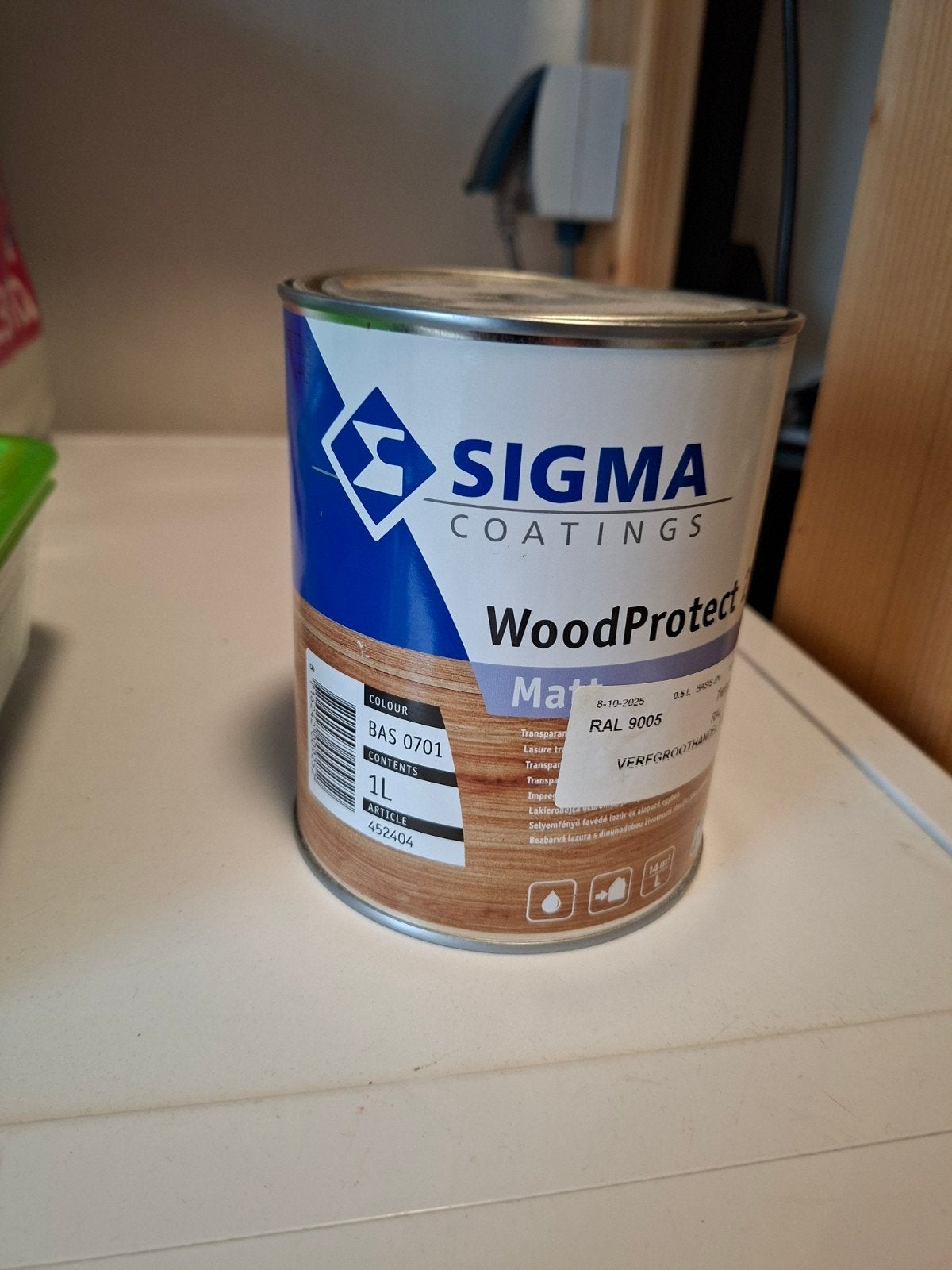 Sigma WoodProtect 2in1 Mat Zwart 1 liter, Zwart, Nieuw, Ophalen of Verzenden, Verf