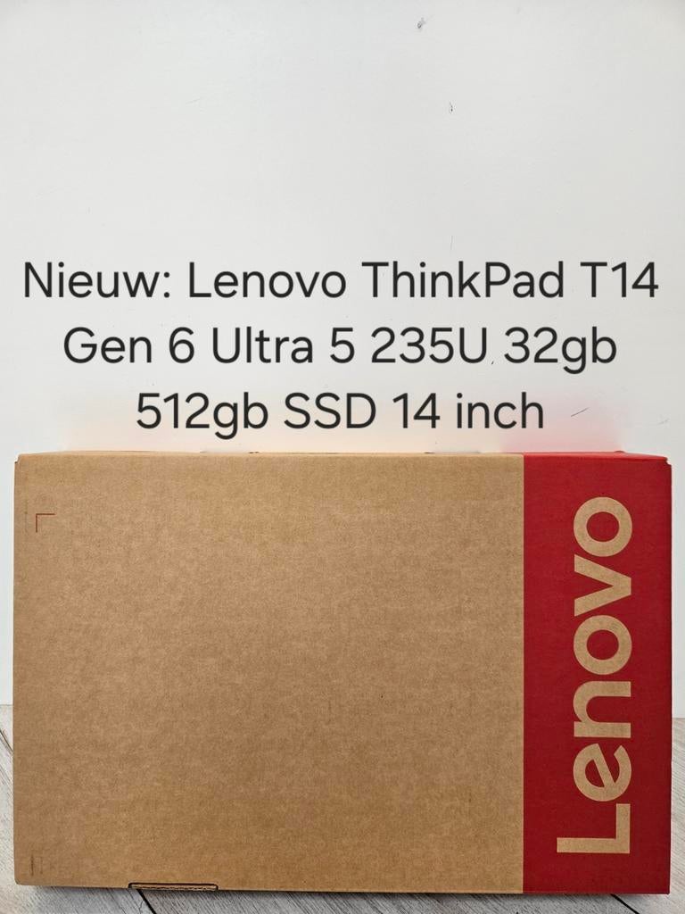 Nieuwe Lenovo ThinkPad T14 Gen 6 Ultra 5 235U 32gb 512gb SSD, EenvoudPc B.V., Met videokaart, Intel Core Ultra 5 235U, Nieuw
