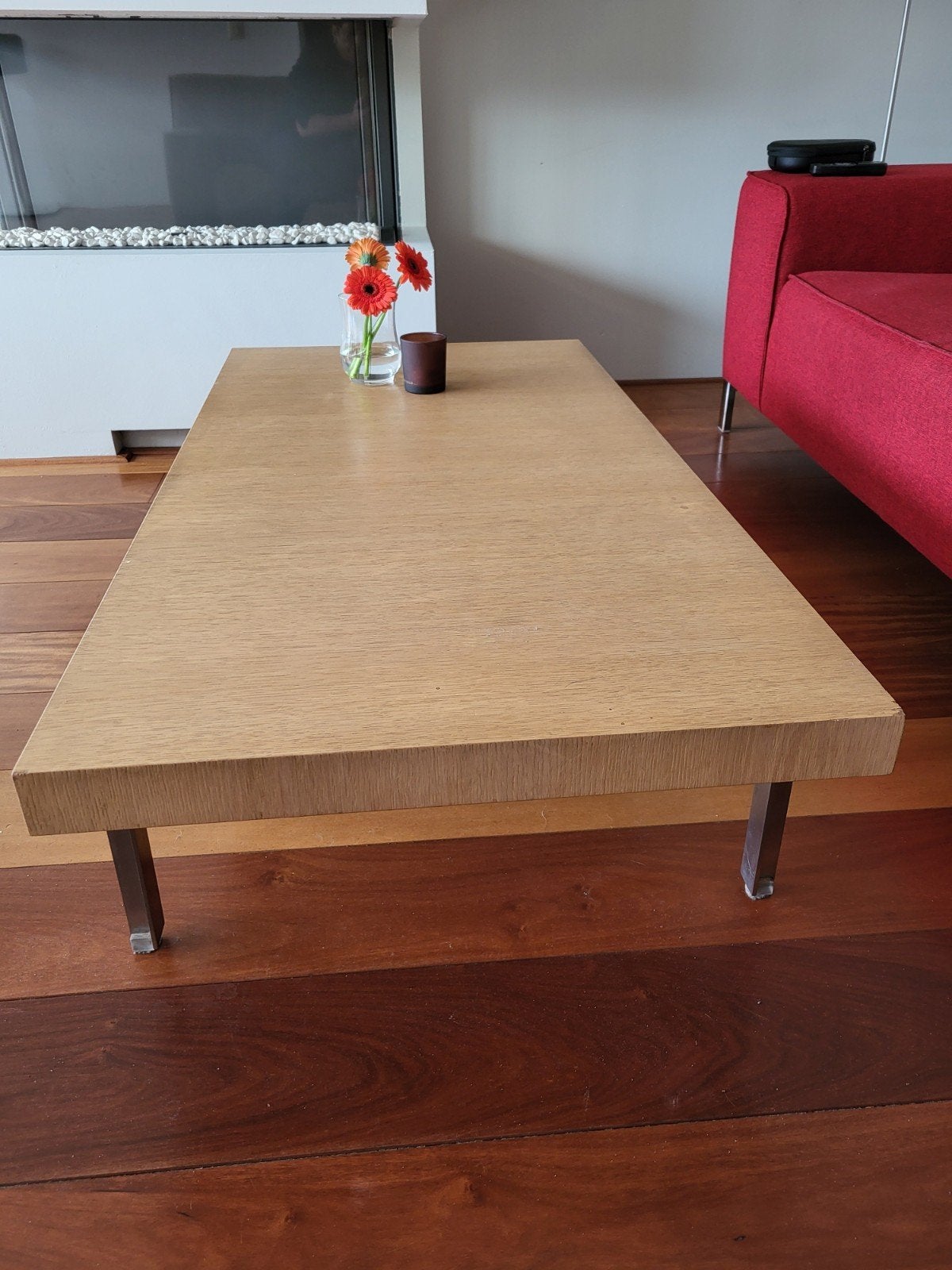 Arco Plano design salontafel eiken white wash-Willem van Ast, Ophalen, Gebruikt, 100 tot 150 cm, Eikenhout