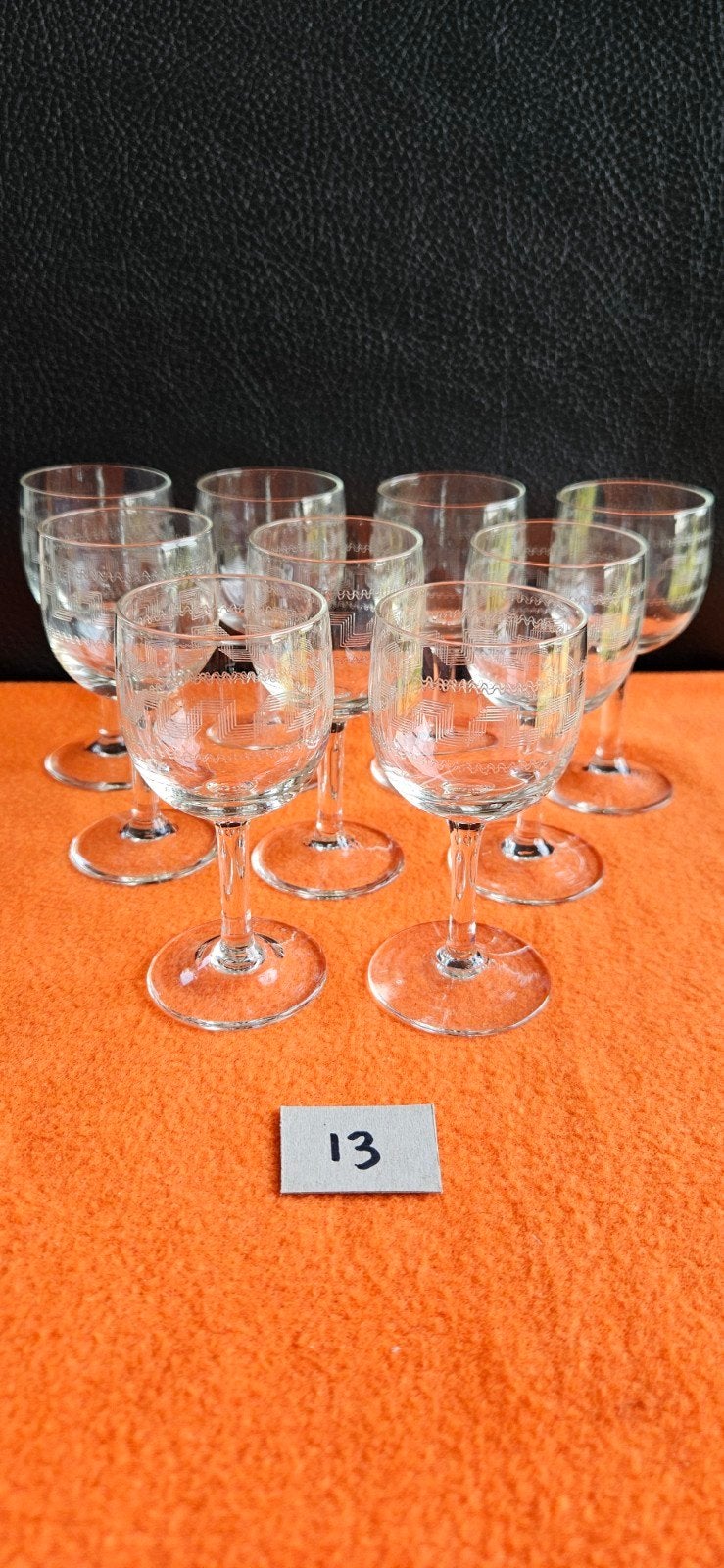 9x Antieke Borrelglazen / Coupe - Labyrint Ets - Jaren 30 -, Verzamelen, Ophalen of Verzenden, Zo goed als nieuw, Overige typen