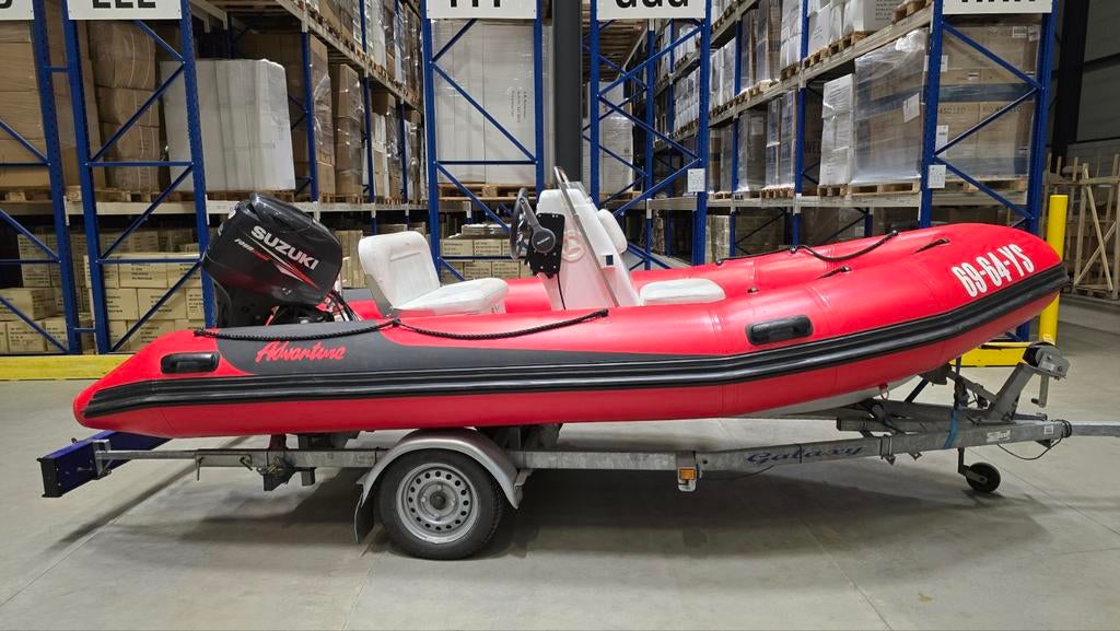 Adventure Vesta V-450 RIB met Suzuki 40PK en trailer, Watersport en Boten, Ophalen, Gebruikt, Tiger Marine, Benzine