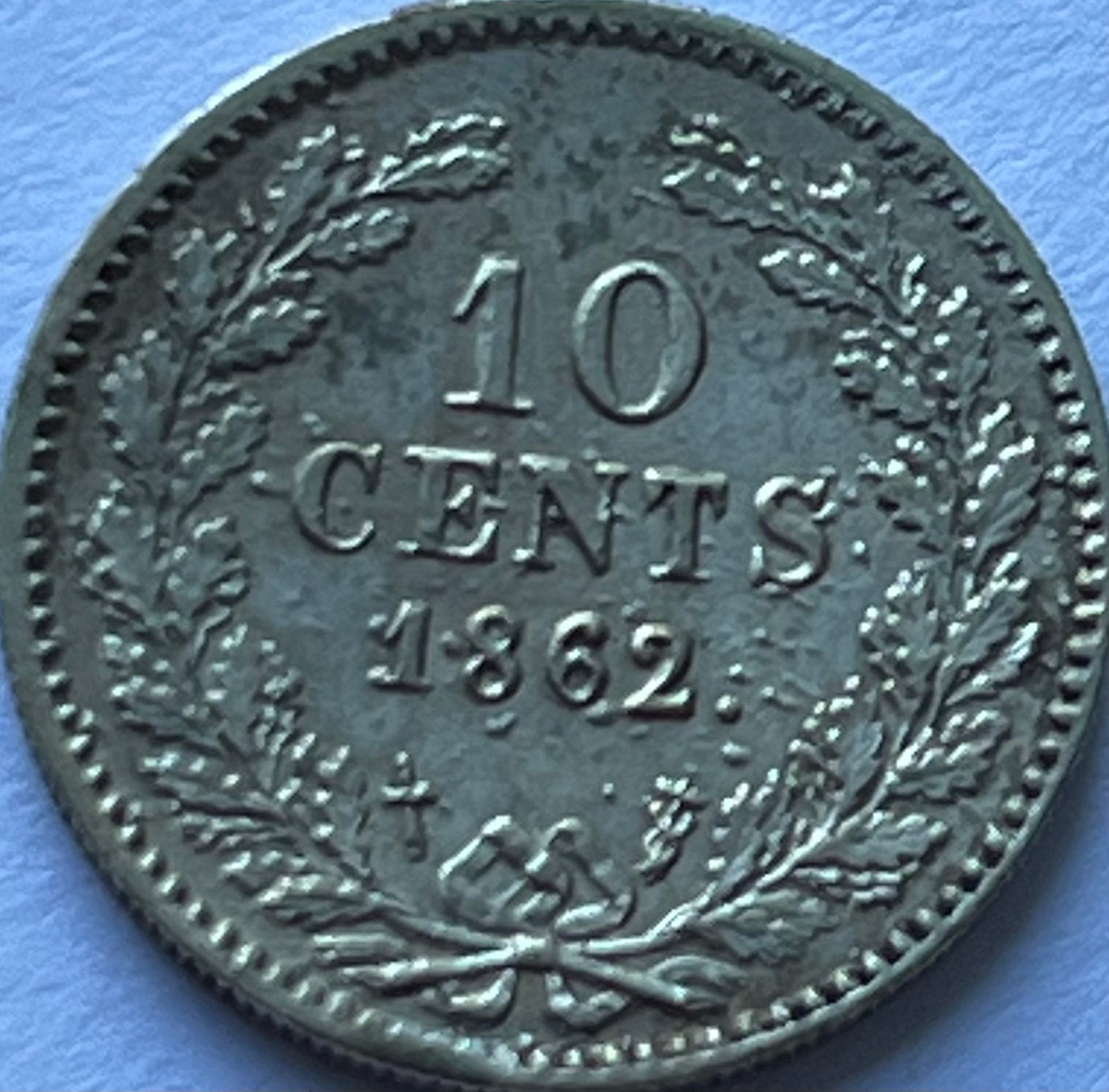 Schaars dubbeltje 1862, Koning Willem III, Zilver, Ophalen of Verzenden, 10 cent