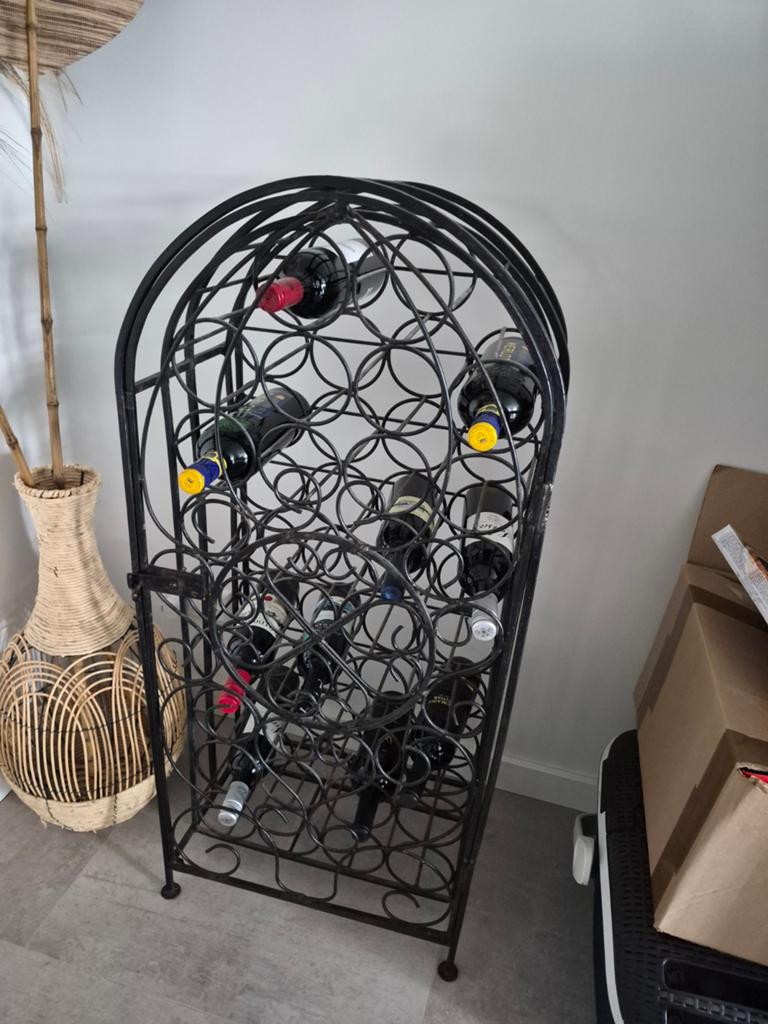 Stalen wijnrek, Huis en Inrichting, Woonaccessoires | Wijnrekken, Ophalen, Zo goed als nieuw, 25 flessen of meer, Metaal