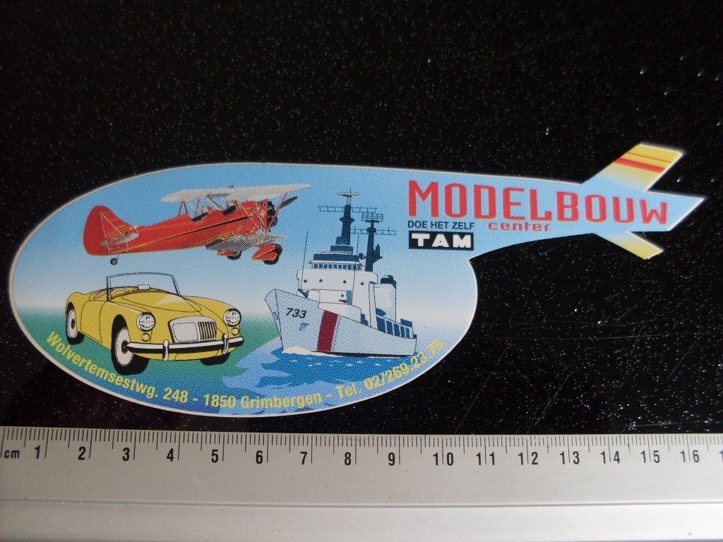 sticker modelbouw doe het zelf center TAM grimbergen, Verzenden, Zo goed als nieuw, Bedrijf of Vereniging