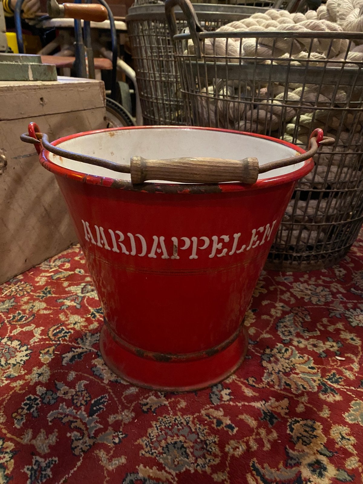 Rood emaille aardappel emmer, Ophalen of Verzenden