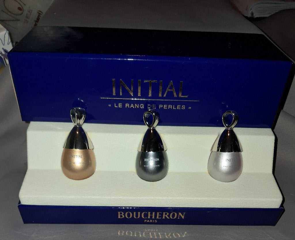luxe parfum miniatuur set van Boucheron Initial, Ophalen of Verzenden, Zo goed als nieuw, Miniatuur, Gevuld