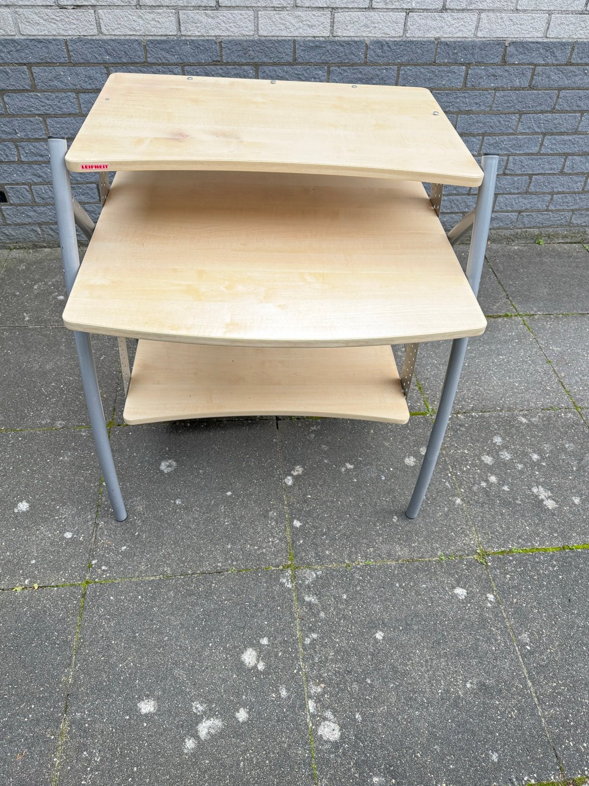 Leifheit bijzettafel/computertafel met 3 planken, Ophalen, Gebruikt