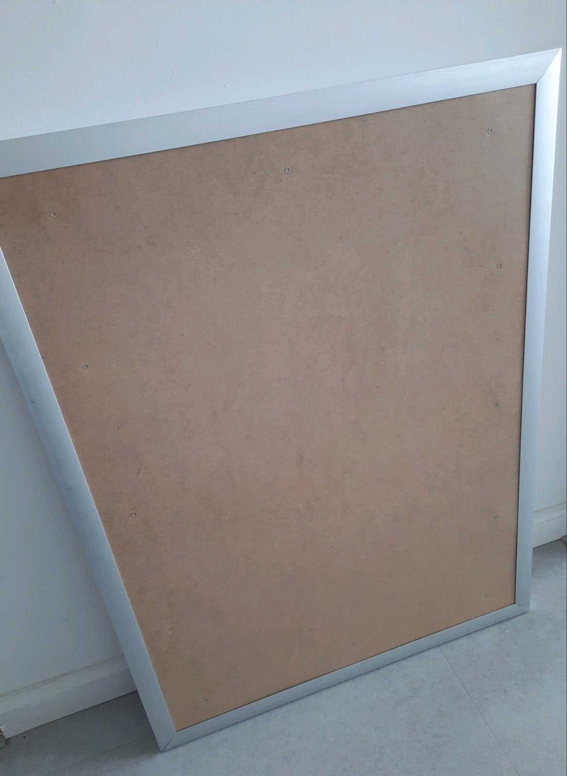 Grote zilverkleurige fotolijst (60x80 cm), Ophalen, Zo goed als nieuw, Fotolijst, Metaal