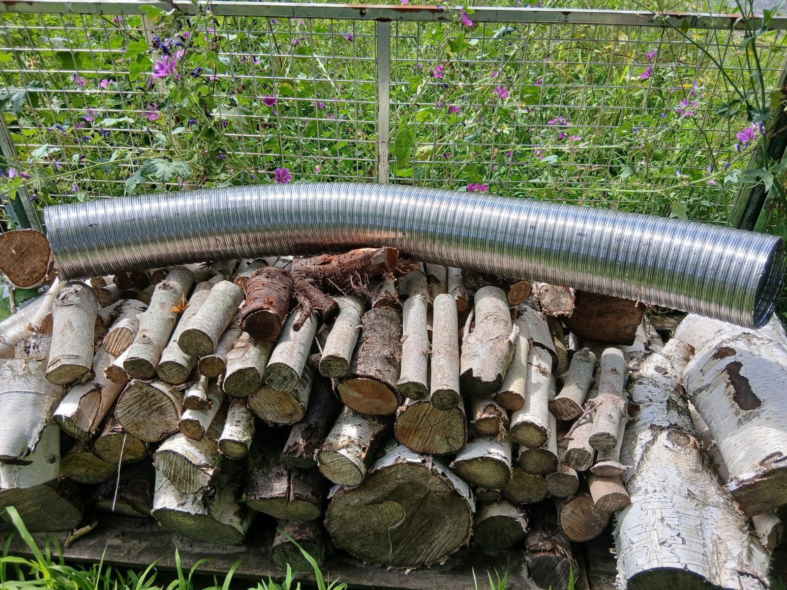 Flexibele rvs kachelpijp- 1500mm, Ophalen of Verzenden, Gebruikt, Ventilator