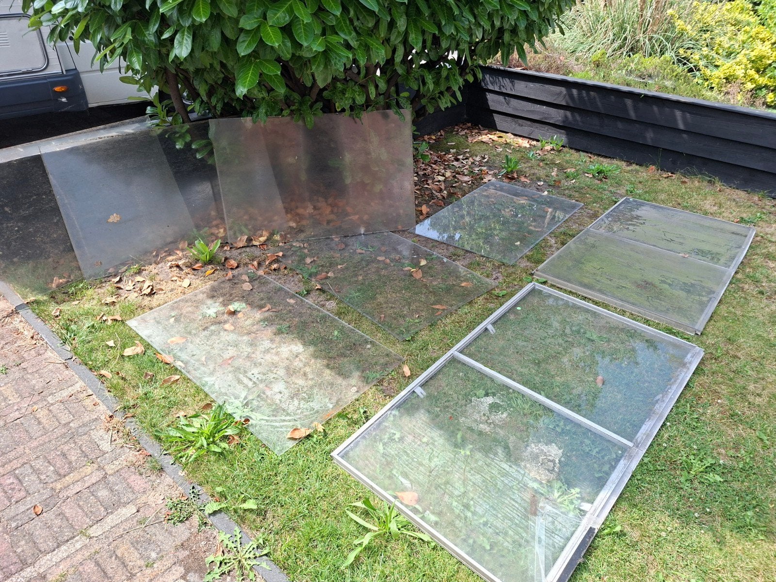Alluminium ramen met plexiglas., Ophalen, Gebruikt, Gevelraam of Ruit