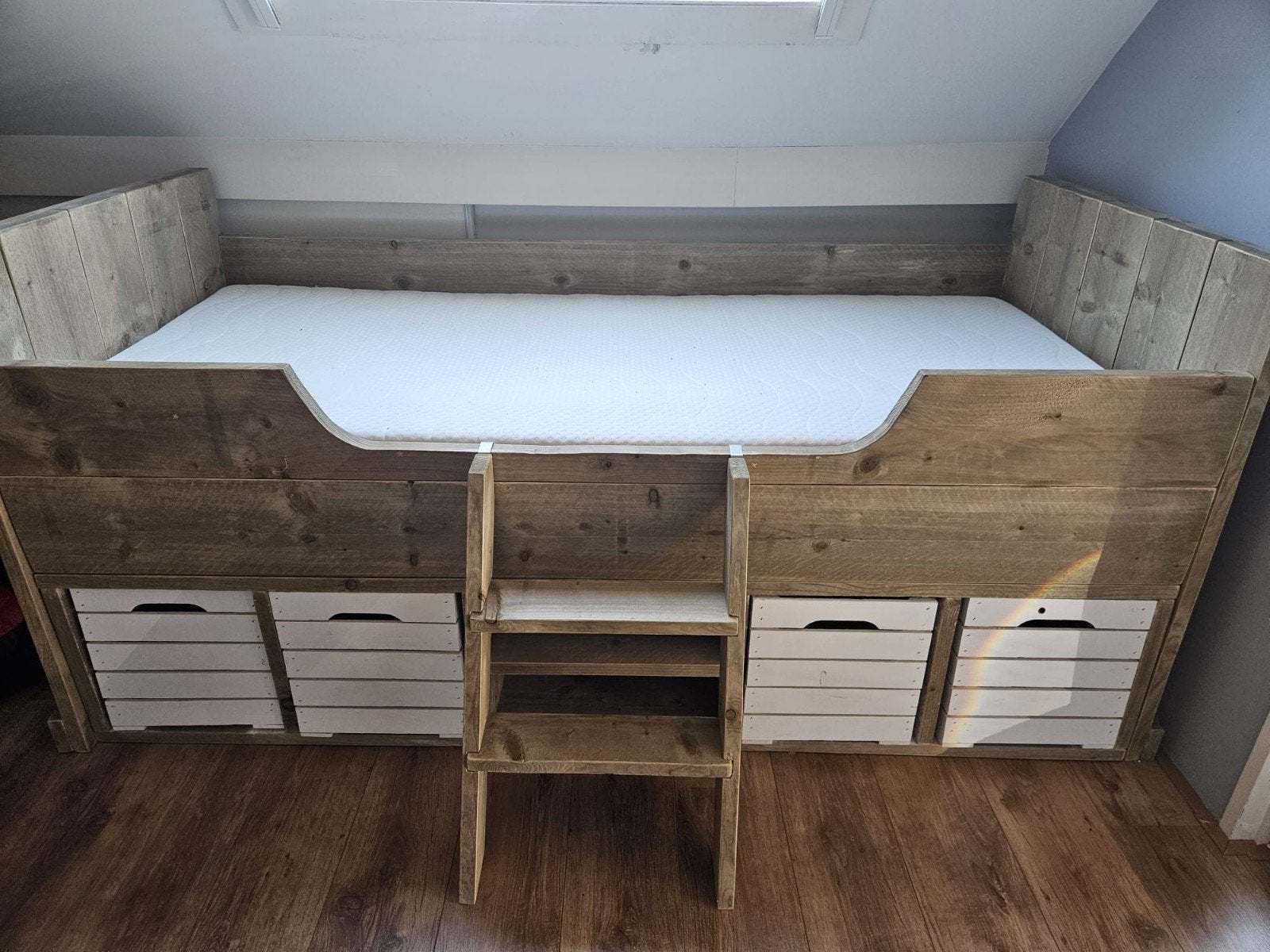 houten bed, Ophalen, Gebruikt, Eenpersoons