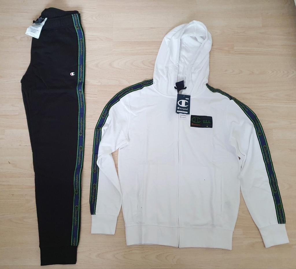 Champion Trainingspak - Wit Hoodie & Zwarte Broek maat M, Maat 48/50 (M), Wit, Champion, Nieuw