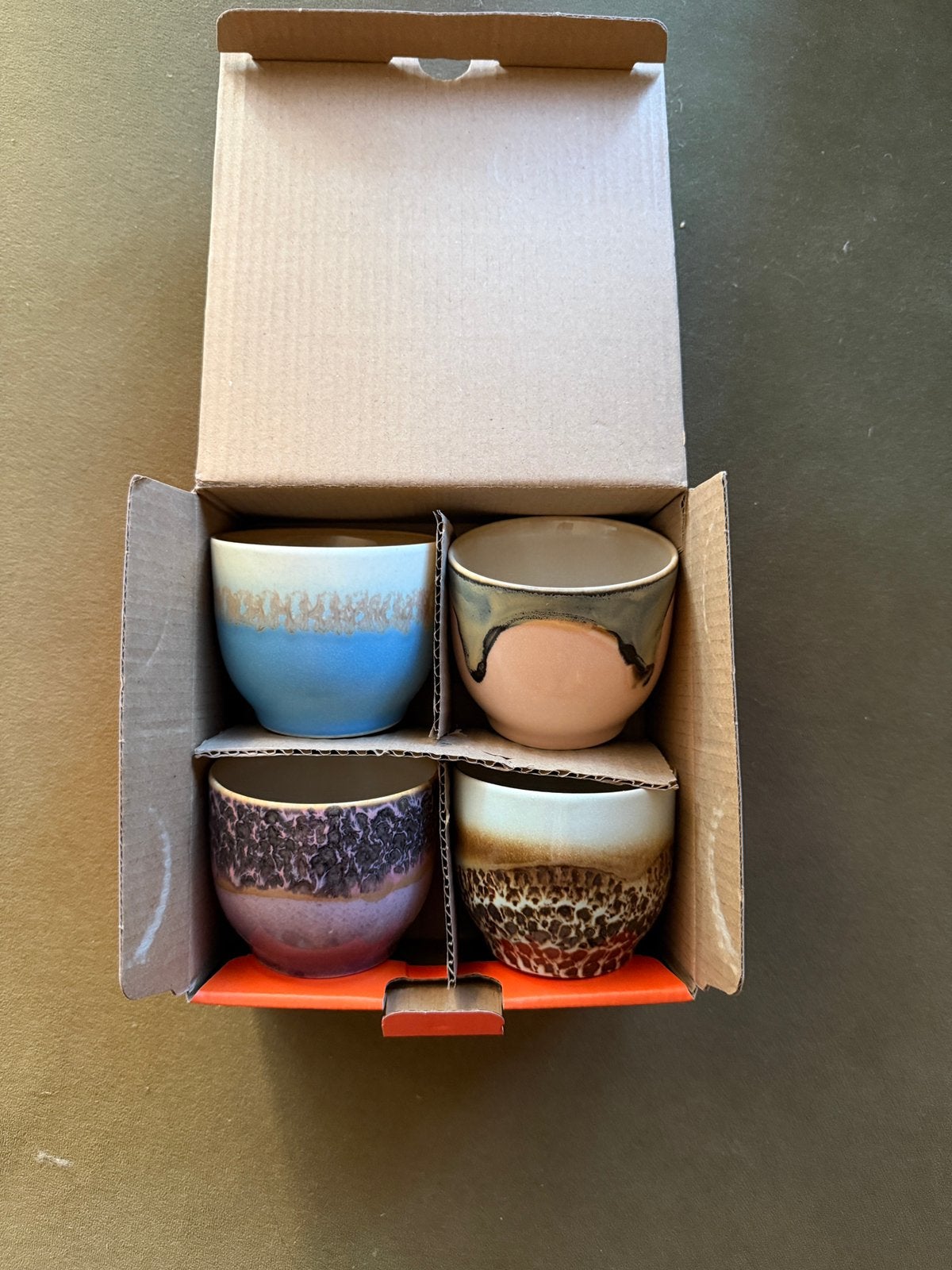 Keramiek koffie kopjes HK LIVING - 4 stuks - nieuw, Ophalen, Keramiek, Nieuw, Mok