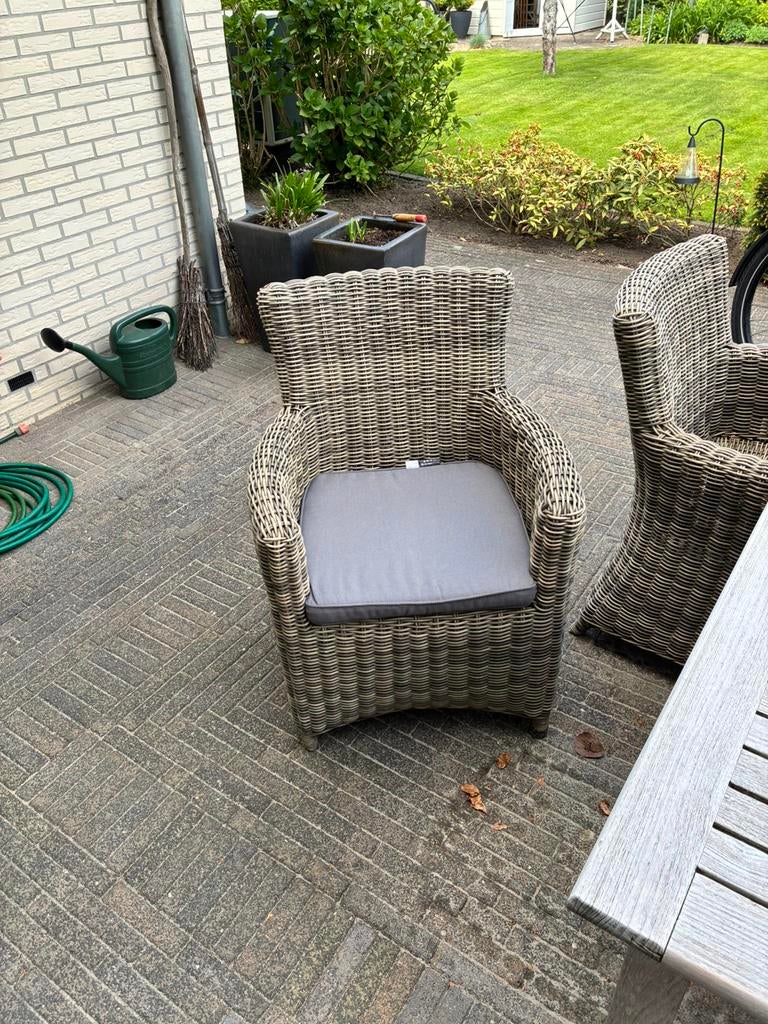Tuinstoel  rotan grijs beige, Ophalen, Gebruikt, Rotan