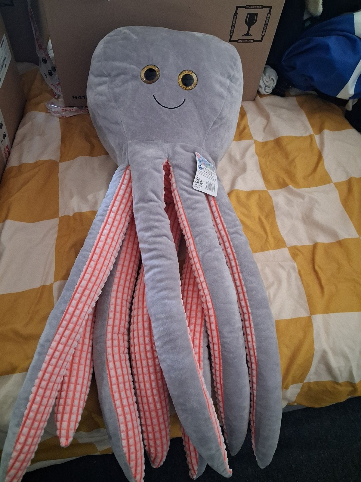 Grote grijze octopus knuffel - El Pulpo, Ophalen, Overige merken, Overige karakters, Overige typen