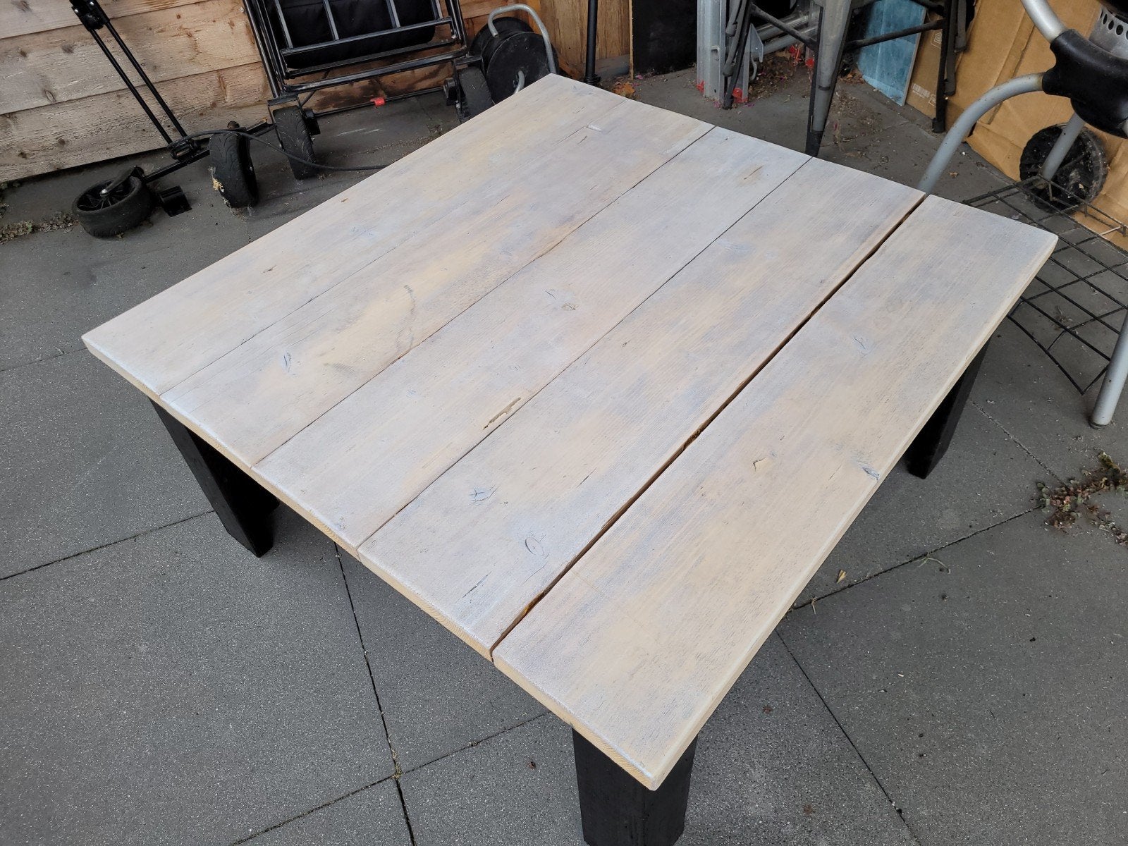 Steigerhouten tafel - robuust en stijlvol, Ophalen, Robuust, industrieel, Gebruikt, 50 tot 100 cm