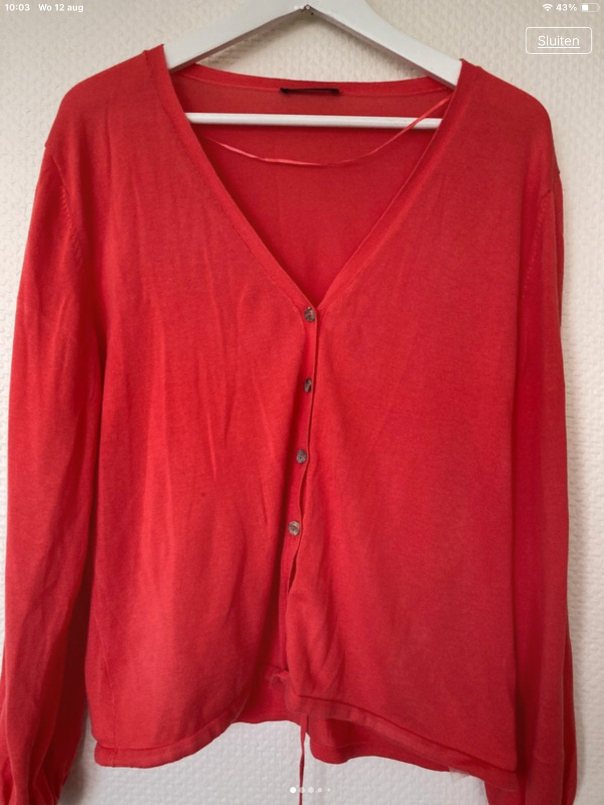 Giulia e Tu Koraalrood Fijn Gebreid Vestje maat 42, Kleding | Dames, Ophalen of Verzenden, Zo goed als nieuw, Maat 42/44 (L), Rood