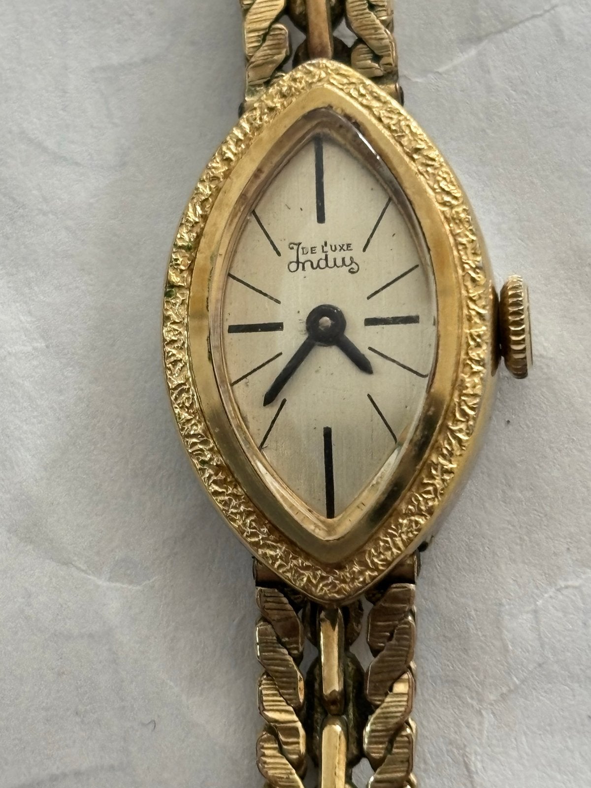 Vintage De Luxe Indus Dameshorloge - Mechanisch, Goldplated, Overige merken, Overige materialen, Gebruikt, Polshorloge