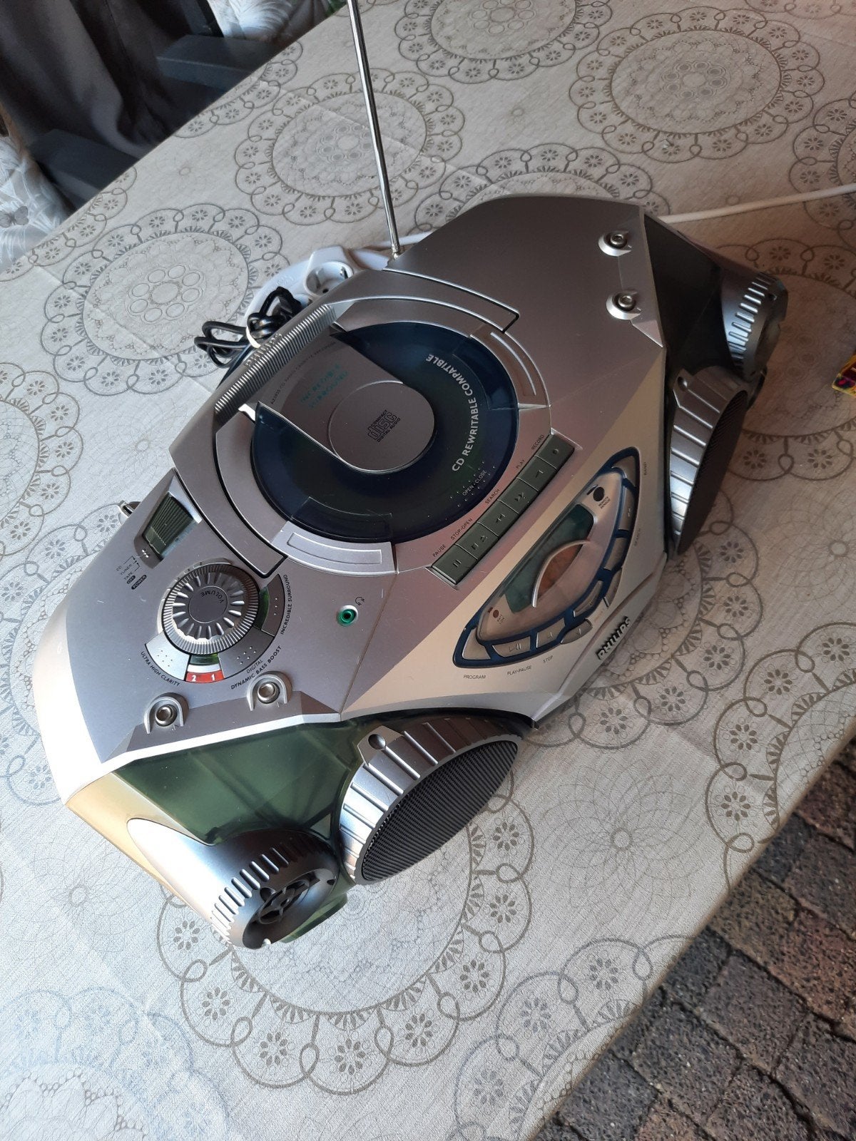 Philips Dynamax 2 Boombox - CD, Cassette, Radio, Ophalen of Verzenden, Gebruikt, Overige typen, Met cd-speler