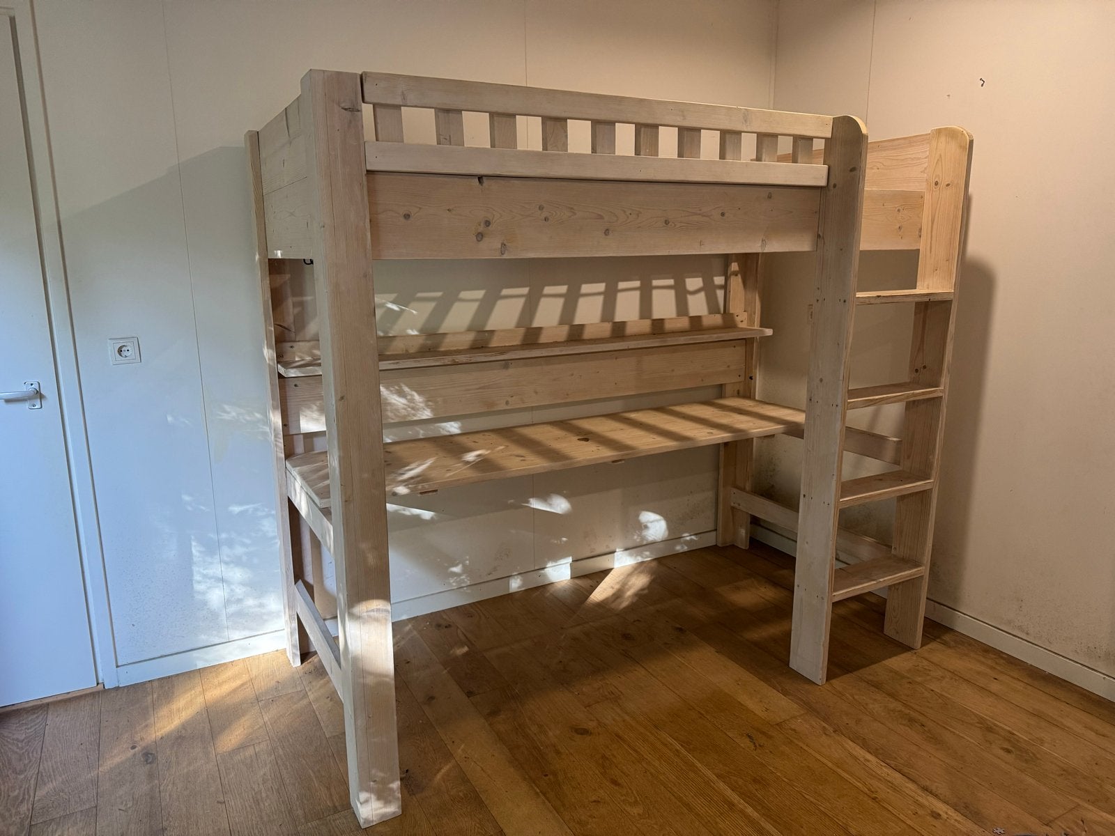 Hoogslaper met bureau, Ophalen, 85 tot 100 cm, Gebruikt, Hoogslaper of Stapelbed