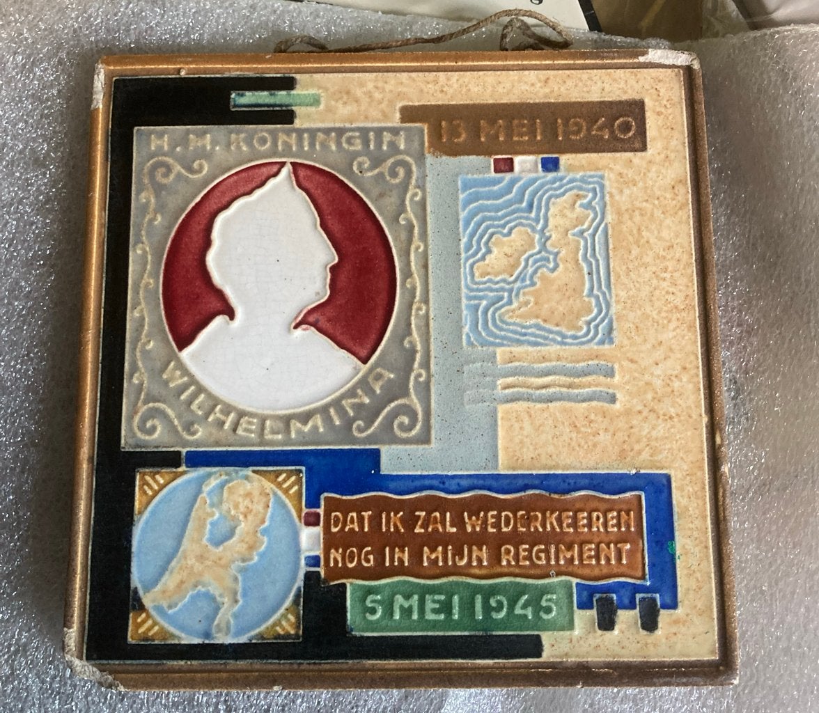 Historische Tegel Wilhelmina 1940-1945 Westraven Utrecht, Antiek en Kunst, Ophalen of Verzenden