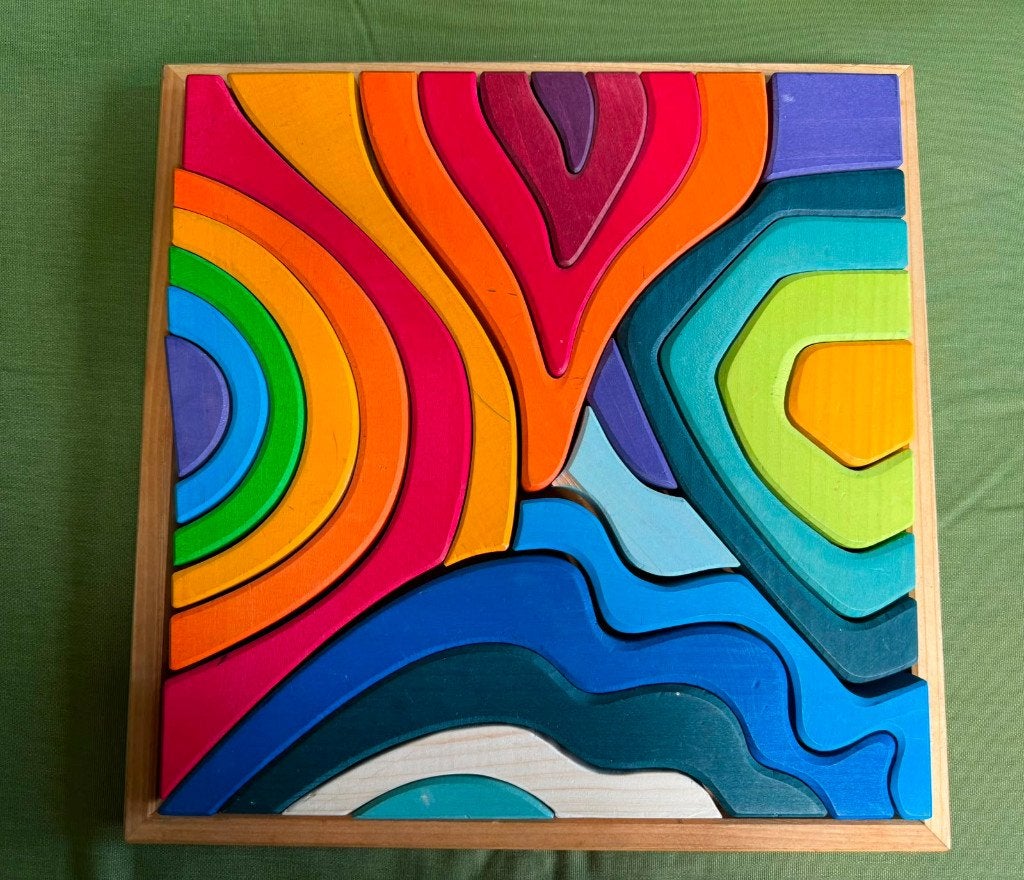 Grimm’s grote vier elementen puzzel – hout, 44,5 x 44,5 cm, Ophalen, Gebruikt, Overige merken