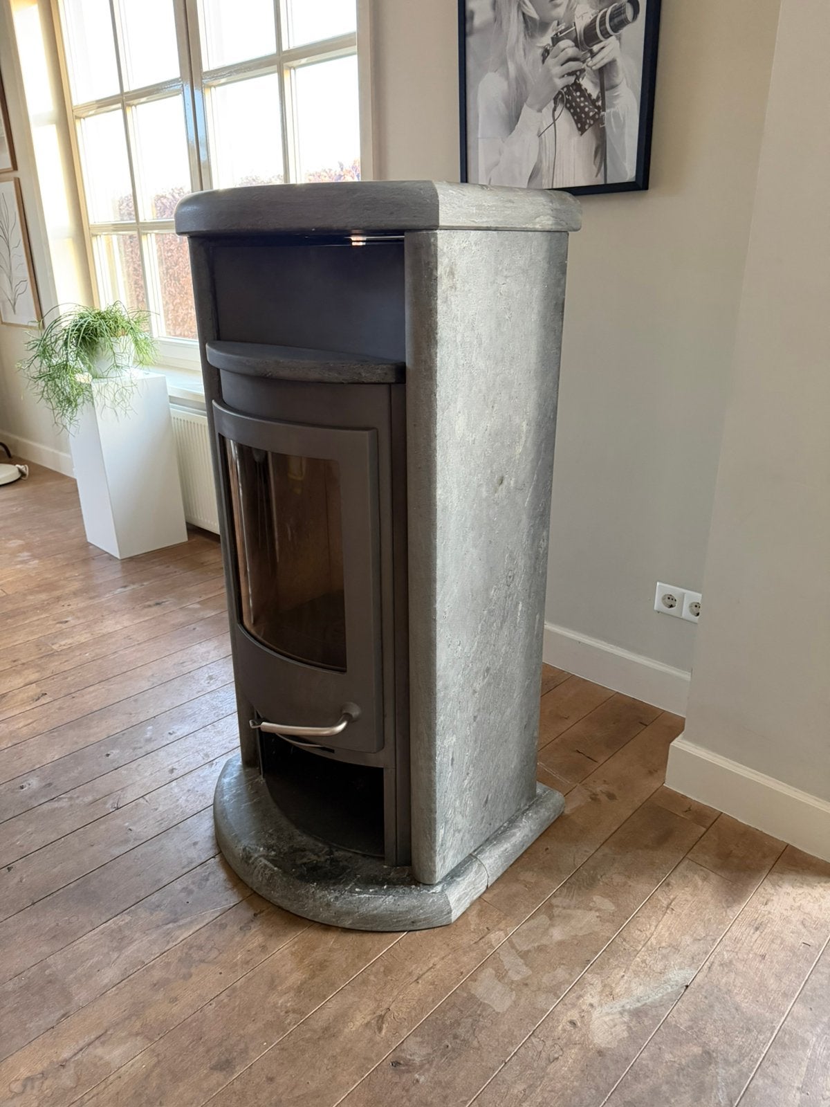 Jydepejsen Denmark 6kW Speksteenkachel Houtkachel Vrijstaand, Houtkachel, Ophalen of Verzenden, Zo goed als nieuw, Vrijstaand