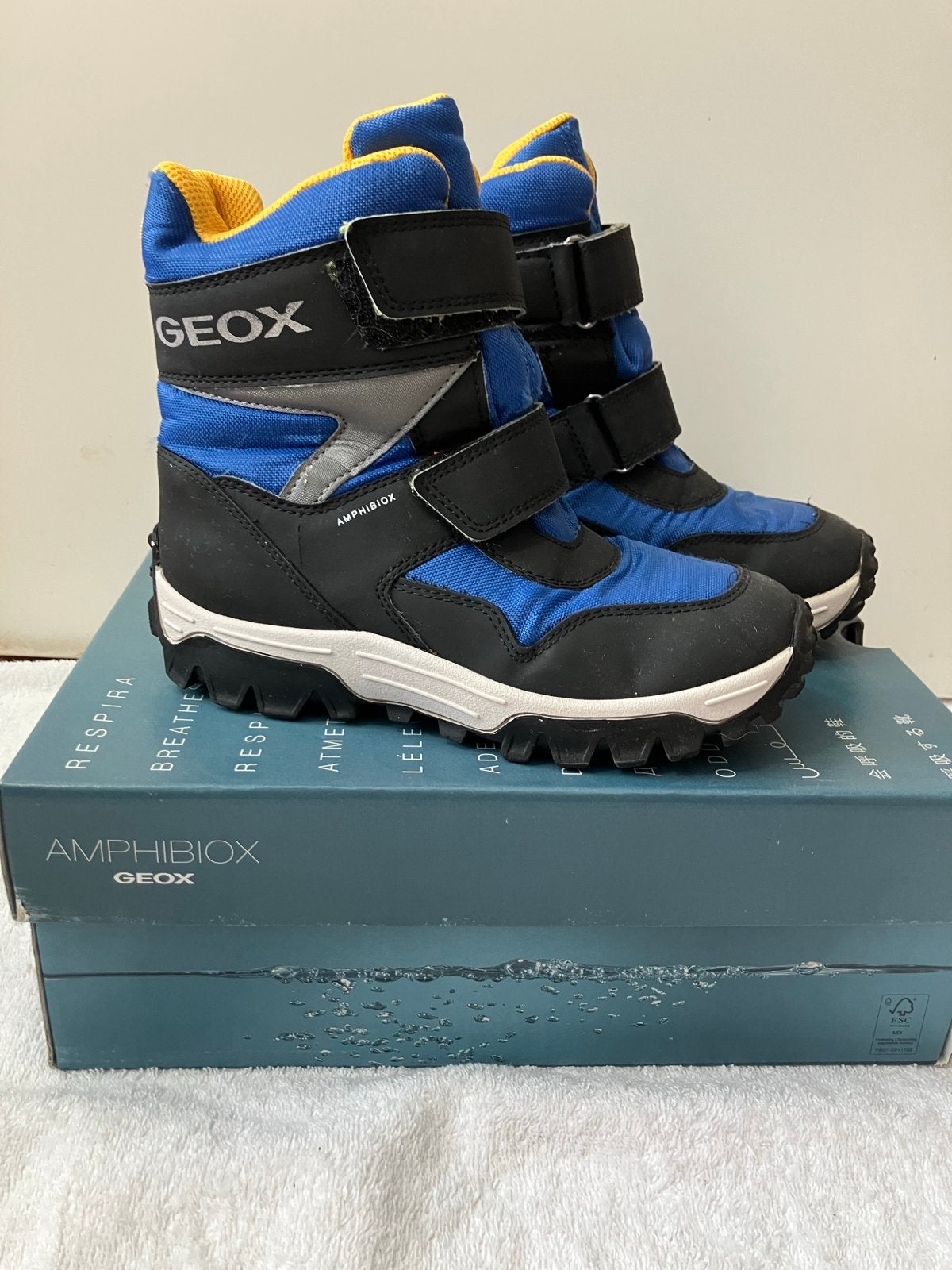 GEOX Amphibiox Winterlaarzen Maat 33 Blauw/Zwart, Jongen of Meisje, Ophalen of Verzenden, Laarzen, Zo goed als nieuw