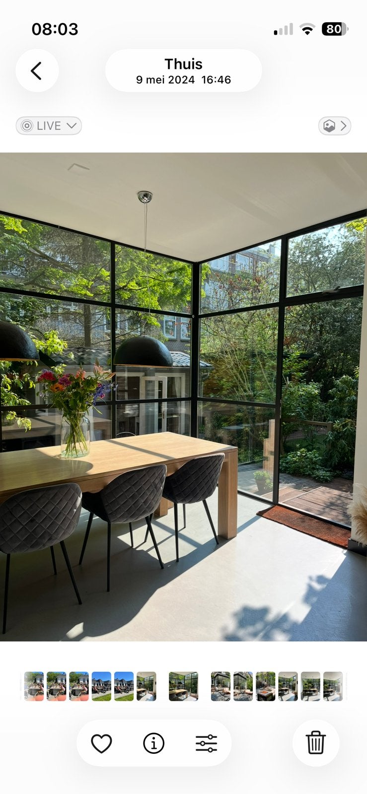 Prachtige massief eiken eettafel met bankje en kruk, Ophalen, Eikenhout, 200 cm of meer, 50 tot 100 cm