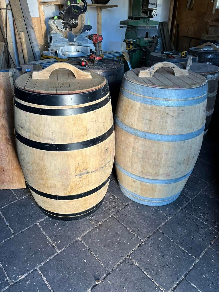 Regenton eiken wijnvat whiskyvat wateropvang bloembak hout, Gerard Krale, 150 liter of meer, Nieuw, Ophalen of Verzenden
