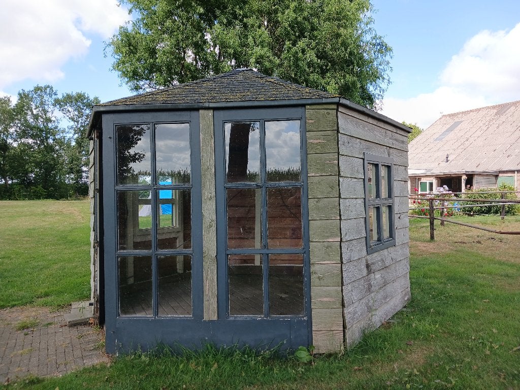 Tuinhuis, blokhut, Berging, keet 6 kant, Ophalen, Tuinhuis, 250 tot 500 cm, 2 ramen