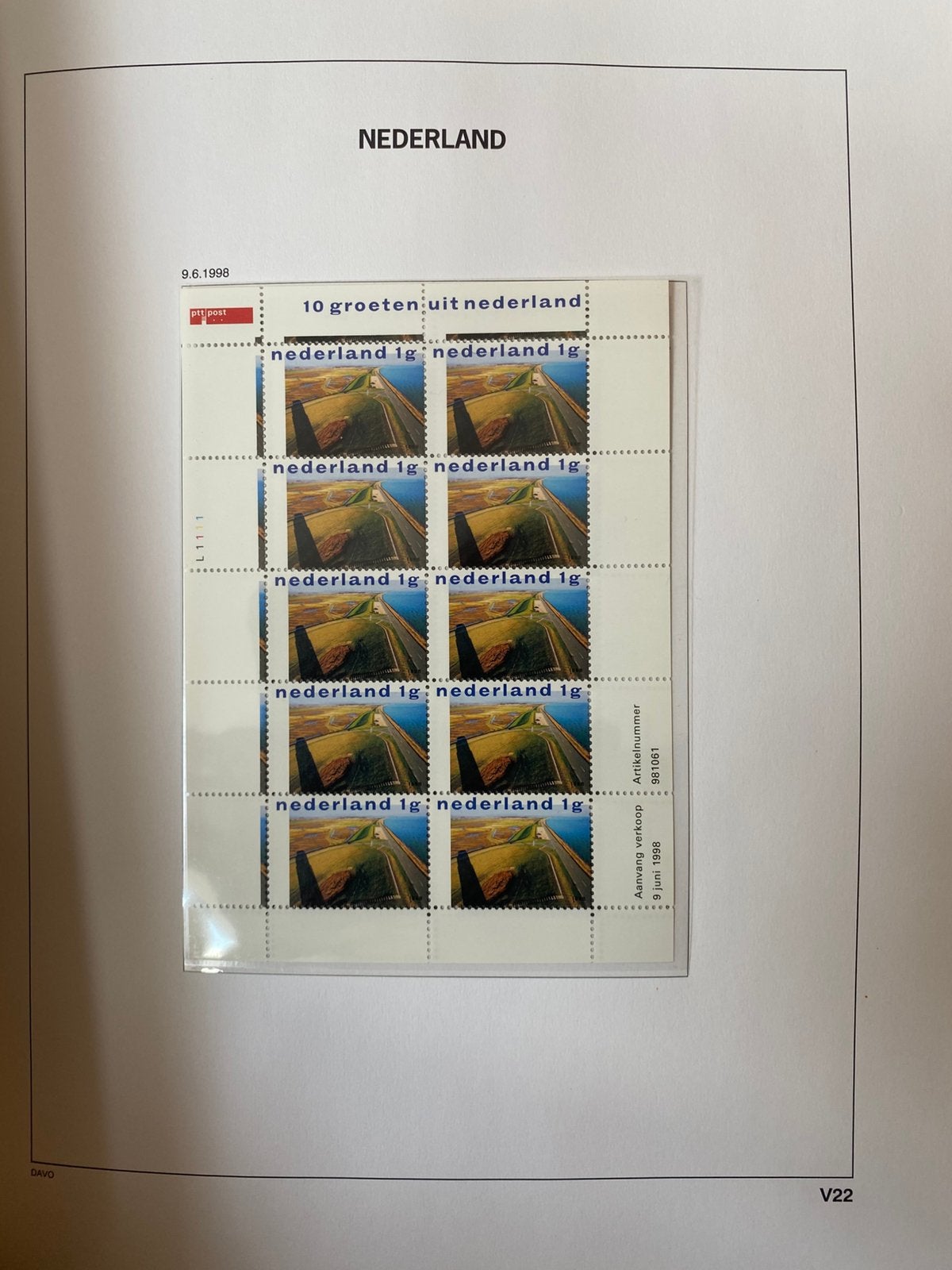 Davo Album Velletjes 1 Postfris, Postzegels en Munten, Ophalen of Verzenden, Nederland