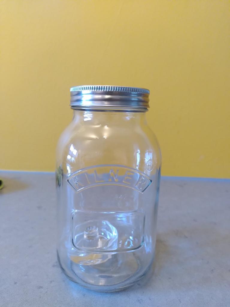 Kilner fermentatiepot met glazen gewichtje, Ophalen of Verzenden, Zo goed als nieuw, Glas