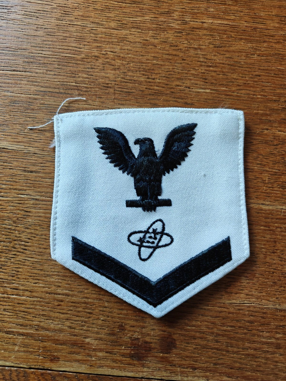 Navy rang patch wit 1, Ophalen of Verzenden, Marine, Amerika, Embleem of Badge