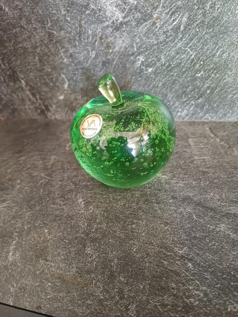 Royal Leerdam glazen appel, handgemaakt, Antiek en Kunst, Antiek | Glas en Kristal, Ophalen of Verzenden