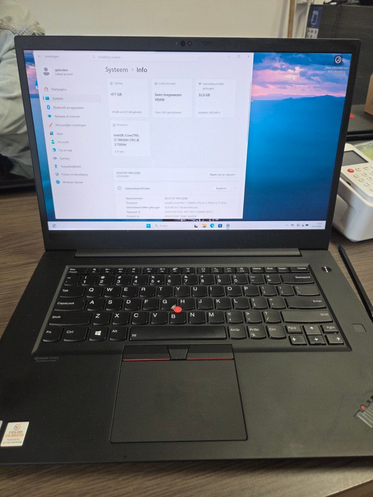 Lenovo P1 Gen 3 - Krachtige Laptop met Intel i7-10850H, Computers en Software, Intel(R) Core(TM) i7-10850H CPU, Gebruikt, Met videokaart