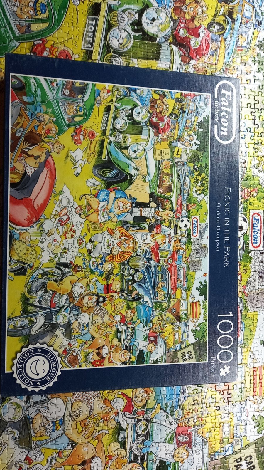 Falcon legpuzzel - Picknick in het Park (1000 stukjes, Ophalen of Verzenden, 500 t/m 1500 stukjes, Gebruikt, Legpuzzel