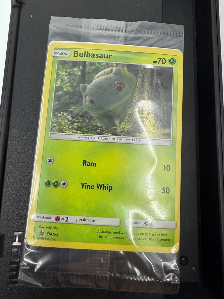 Pokémon Kaart Bulbasaur SM198 Promo Detective Pikachu, Ophalen of Verzenden, Nieuw, Losse kaart